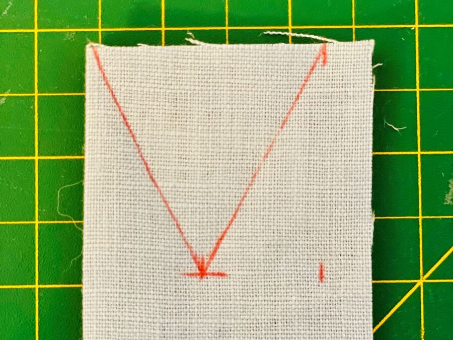 How to make a simple embroidered headband - piece of fabric with measured marks