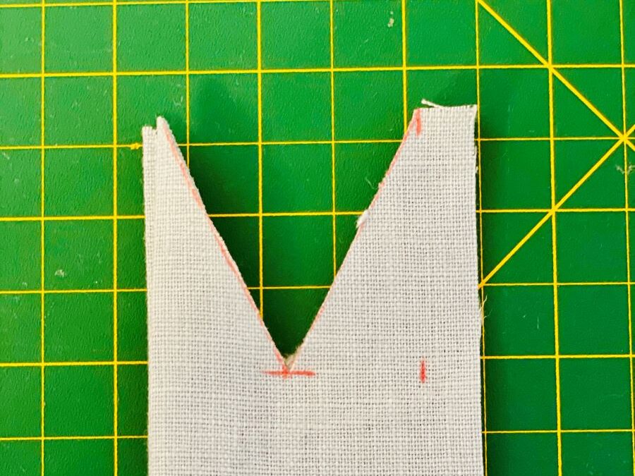 cut v out of fabric