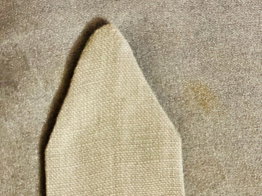 sewn end of the fabric headband